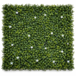 SnowBloom Faux Vertical Garden Panel with White Flowers 50x50 cm