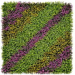 Artificial Vertical Garden Panel with Purple Line Accents (50x50cm)
